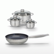 Lot Poêle 28cm & 3 Faitouts Elo Profi Therm Platinum - gris inox 3176239989236