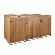 Mendler XL Habillage pour 3/6 poubelles HWC-H74, Box pour poubelles, extensible 126x238x98cm bois FSC® ~ brun - marron Bois massif 73980+74652+73982