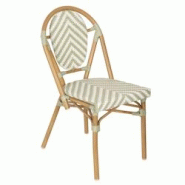 Oviala Business Chaise de jardin style bistrot parisien en aluminium et rotin vert - vert aluminium 112529 Oviala Business Chaise de jardin style bistrot parisien en aluminium et rotin vert - vert aluminium 112529