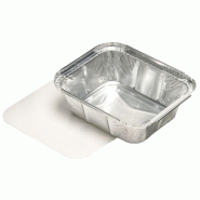Papstar STARPAK Barquette en aluminium carrée, avec couvercle, 800 ml - aluminium 76151030
