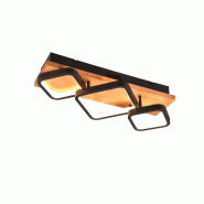 Plafonnier LED, 32W, 3800lm, 3000K, IP20, noir mat et bois naturel - Trio - Rama - noir 4017807577075