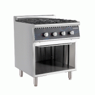 Vaiotec Cuisinière à gaz EASYLINE - 4 brûleurs 28,8 kW - socle ouvert, 700 x 700 mm - Acier inoxydable 18/10 11475