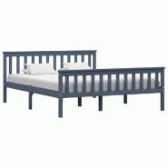 VidaXL Cadre de lit sans matelas gris bois massif de pin 160x200 cm Modèle Vervessal - 283230