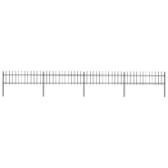 Vidaxl clôture de jardin avec dessus en lance acier 6,8 x 0,6 m noir 277596