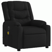 VidaXL Fauteuil de massage inclinable électrique Noir Tissu Modèle Germelix - 3206572
