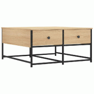 VidaXL Table basse chêne sonoma 80x80x40 cm bois d'ingénierie Modèle Atlas Master Élite Plus - 835355