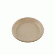 Betik Ecoline – 800 unités – Assiette ronde bagasse naturel  – Ø 26 cm - beige Bagasse 1010227