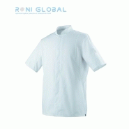 Veste de cuisine blanche unisexe - manches courtes, coupe slim en polyester et coton 37.5® - BOLT MC 37.5® ROBUR_0