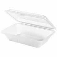 Contacto Barquette à menu Eco-Takeout 23,5 x 17 x 7 cm, blanc - blanc plastique 1104/230