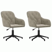 Décoshop26 - Lot de 2 chaises de salle à manger siège pivotant hauteur réglable en velours gris clair DEC025242 - gris 3000255149728 Décoshop26 - Lot de 2 chaises de salle à manger siège pivotant hauteur réglable en velours gris clair DEC025242 - gris 3000255149728