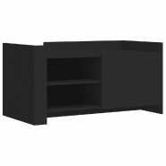 Décoshop26 - Table basse avec étagères design moderne et contemporain 100 x 50 x 50 cm bois d'ingénierie noir DEC039564 - noir Bois massif 3000264