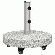 Helloshop26 - Base de parasol ronde roulante extérieur 45 x 45 x 45 cm en granit gris 02_0058855 - gris inox 3000240816734