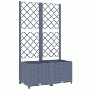 Helloshop26 - Jardinière bac lit surélevé plantes fleurs terrasse jardin avec treillis 80 x 40 x 136 cm PP gris 02_0038306 - 3000214165776 Helloshop26 - Jardinière bac lit surélevé plantes fleurs terrasse jardin avec treillis 80 x 40 x 136 cm PP gris 02_0038306 - 3000214165776