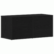 Helloshop26 - Meuble TV moderne avec portes coulissantes 80 x 34 x 36 cm en bois d'ingénierie chêne noir 02_0051866 - noir métal 3000237130881