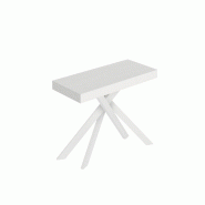 Itamoby Console Extensible 90X40/196 Cm Saki Petit Frêne Blanc Pieds Blancs - blanc VE090COSAKSMA-BF-BI