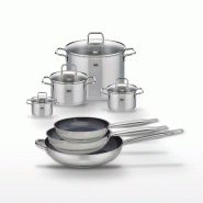 Lot de 3 Poêles céramique 24/28/32cm Elo Profi Therm Platinum et 4 Faitouts inox Elo Citrin - gris inox 3176239953534