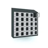 Mini-casiers 25 compartiments avec portes en plexiglas pour montage mural