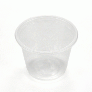 Pot à sauce en plastique transparent 30ml Ø4,40x3,20cm - Par 250 - Pour sauces liquides et condiments