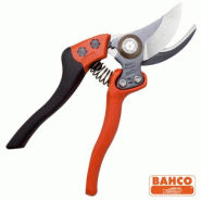 Sécateur Ergonomique à Poignée Fixe PX BAHCO - Petite Tête de Coupe - Poignées Petites Mains - Réduit la Fatigue Musculaire