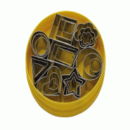 Schneider Emporte-pièce - Décoration en set "Géométrie", 24 pièces, hauteur : 20 mm, acier inoxydable - inox 199662