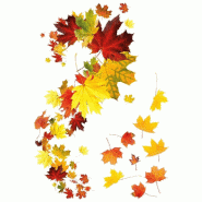 Sticker angle gauche de feuilles d'automne 70 x 100 cm