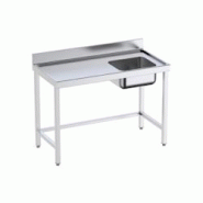 Table inox de préparation avec bords anti-ruissellement, bac à droite P 600 mm | Distform - QCDRS6-bac A droite longueur 1200 mm - QCDRS612 Table inox de préparation avec bords anti-ruissellement, bac à droite P 600 mm | Distform - QCDRS6-bac A droite longueur 1200 mm - QCDRS612