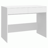VidaXL Bureau Blanc 101x50x76,5 cm Aggloméré Modèle Lofty Minimal - blanc 809557_0