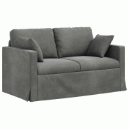 VidaXL Canapé Gris foncé 138 x 78 x 80 cm Velours Modèle Atlas Smart Pro - 42024414