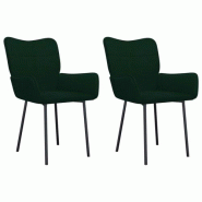VidaXL Chaises à manger lot de 2 Vert foncé Velours Modèle Grandezza Design - 344822XL