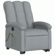 VidaXL Fauteuil inclinable de massage électrique Gris clair Tissu Modèle Servioris - 3204128