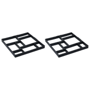 Vidaxl moules à pavés 2 pcs 50,4x50,4x4,3 cm plastique 48611
