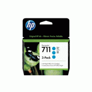 711 pack de 3 cartouches d'encre DesignJet cyan, 29 ml