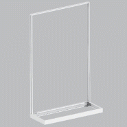 Cadre de gondole simple en acier blanc L120xP47xH180cm - pour panneau rainuré