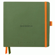 Carnet souple Goalbook Rhodiarama sauge A5, 240p./120 feuilles ivoire 90 g/m², dot grid - vert 117804C