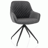 Chaise de salle à manger / chaise à coque ELVERUM velours gris hjh LIVING - gris polyester 729473