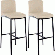 CLP Lot de 2 Tabourets de bar Freeport Crème/Tissu - beige textile 327333 CLP Lot de 2 Tabourets de bar Freeport Crème/Tissu - beige textile 327333