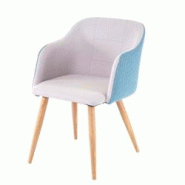 Décoshop26 - Chaise de salle à manger design rétro accoudoirs en tissu gris clair-turquoise pieds clairs 04_0002221 - gris 3000260032695 Décoshop26 - Chaise de salle à manger design rétro accoudoirs en tissu gris clair-turquoise pieds clairs 04_0002221 - gris 3000260032695