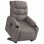 Fauteuil inclinable de massage Taupe Tissu Modèle Delvessa - 8721012218901