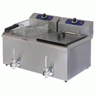Friteuse électrique de table avec robinet de vidange, capacité de l'huile 10+10 litres 685x600x425 mm - VIRTUS - 0698142508852