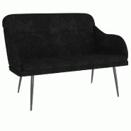 Helloshop26 - Banc banquette noir 110 x 76 x 80 cm velours 02_0010580 - noir métal 3000582482727