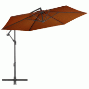 Helloshop26 - Parasol déporté avec mât en aluminium 300 cm orange 02_0008505 - 3000454047764