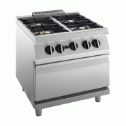 KBS Gastrotechnik KBS Cuisinière à gaz 4 brûleurs avec four à gaz 4x 6,0 kW 800x730x900 mm Flamme pilote - 4059395096668