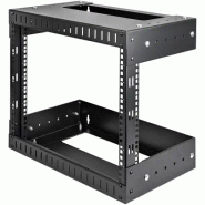 Rack Réseau Mural 8U à  2 Montants, Rack Serveur 19" à  Cadre Ouvert avec Profondeur Ajustable, Rack d