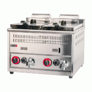 Romux® Friteuse À Gaz Naturel Professionnelle 15+15 Litres Double de Table | Friteuse en Acier Inoxydable avec Robinet de Vidange 12000 W - 84358118