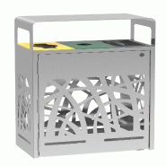 ROSSIGNOL Corbeille de tri anti-nuisible en inox 304 3x60L avec couvercle calibrée + stickers CYBEL EXTREME - gris inox 51446