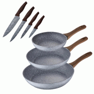 San Ignacio - Set de 3 poêles (20/24/28 cm) + set de couteaux, collection Daimiel - aluminium PK1714
