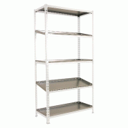 SimonRack Rayonnage métallique, 1800x900x400 mm, 5 niveaux, tablette métallique, 180 kg au point de flexion, Blanc/Galvanisé - Simonclick - métal