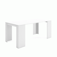 SKRAUT HOME Table console extensible, 180, Pour 8 personnes, Table à Manger, Blanc - blanc Bois manufacturé 154_33