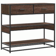 Table console chêne marron 90x35x80 cm bois d'ingénierie Modèle Atlas Infinite Bois - 849183