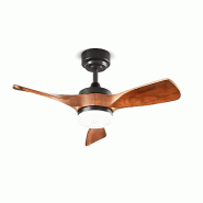 Ventilateur de plafond avec éclairage LED 18 W, pales en bois massif noyer foncé, 6 vitesses, télécommande incluse, diamètre 90 cm, noir - Perenz Ventilateur de plafond avec éclairage LED 18 W, pales en bois massif noyer foncé, 6 vitesses, télécommande incluse, diamètre 90 cm, noir - Perenz